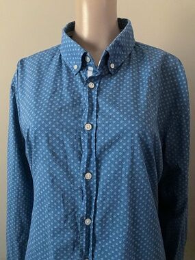 Hugo Boss Mabsoot print blue dress shirt, men’s XXL